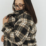 Thread and Supply  Black and Tan Plaid Jacket Photo 0