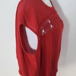 Band of Gypsies Red Sleeveless Crop Top with Crochet Lace NWT Size Medium Photo 3