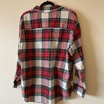 Old Navy NWT  The Boyfriend Shirt Red White Christmas 100% Cotton Women's Size L Photo 4