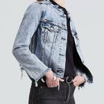 Levi's Levi’s MOTO JEAN ALTERED ZIP TRUCKER JACKET XS Photo 8
