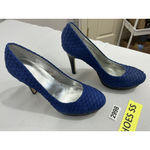 Calvin Klein Womans Kendall Size 9 M Blue Fish Scale Leather Platform Pumps Photo 1