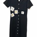 Dress Size Medium Country Wear Casuals Maxi Black Embroidered Beaded Beach Theme Photo 0