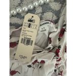 Garage size small Cutout Knot Front Dress snow white combo roses rose Photo 3