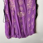 Free People  Sunset Kisses Embroidered‎ Lilac Sheer Tunic Top women’s medium Photo 3