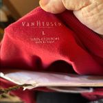 Van Heusen  Red Long Sleeve V-Neck Top large Photo 2