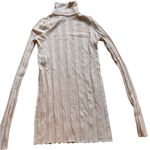 Derek Lam Wide Rib Cashmere Turtleneck Sweater Ivory Oatmeal As Seen on TV EUC Photo 3