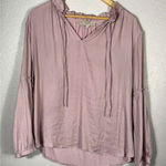 Loft Pink Blouse with Ruffle Neckline Photo 0