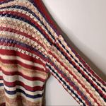 Umgee Boho Oversized Red Stripe Crochet Sweater Size 1X Photo 11