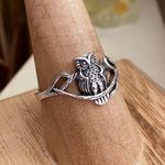 Owl On Branch Sterling Silver Ring Sizes 7,8,9 Photo 1