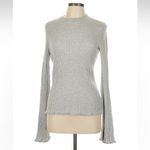 Paige Grey Ribbed Bell Sleeve Sweater Womens L Casual Classic Preppy PulloverZ Photo 1