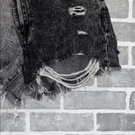 Vervet Cross waist Distressed Black and Gray Denim Shorts Women’s Size Medium Photo 2