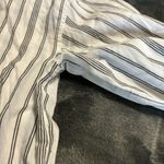 Elizabeth and James  Wide Cuff Striped Button Down White Gray Striped Shirt Large Photo 10