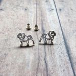 Silver Bully Bulldog Stud Earrings UGA Georgia Samford Photo 1