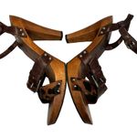 MIA Vintage Leather/Cowhair Wooden Platform Ankle Strap Sandal, Sz 8 Photo 8