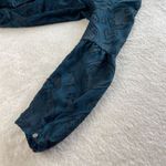 Ann Taylor Loft Floral Velvet Burnout Blouse Womens MP Blue Boho Dark Academia Photo 7