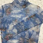 SheIn mock neck mesh long sleeve crop top Photo 0