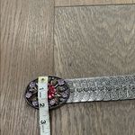 Vintage Silver Stretch Belt Metal Silver Rhinestone Flower Belt Buckle Size M/L Photo 6