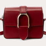 Ralph Lauren Welington Calfskin Crossbody Bag in Deep Red Photo 0