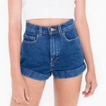 American Apparel NWOT dark wash denim cuff shorts 27 Photo 0