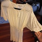 Madewell ivory Eyelet Tassel-Tie Mini Dress sz 10 cream dress Photo 5