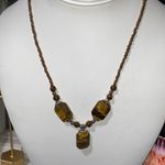 Bohemian Jewelry Tiger eye Beads Pendent Necklace Handcrafted Beads Brown Photo 1