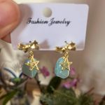 Blue Color Diamonds Earrings Photo 2