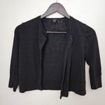 Ann Taylor  Cardigan Sweater Short Business Casual Neutral Black Knit Classic Photo 3