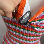 4SI3NNA Crochet Knit Bodycon Midi Dress Multicolor Boho Large Orange Photo 7