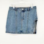 superdown Abby Slit Leg Denim Mini Skirt M Blue Photo 1