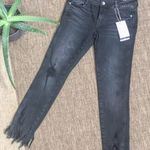 ZARA  Black Skinny Frayed Jean Photo 0