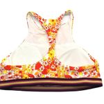 Aerie Bikini Top High Neck Racerback Retro Floral Red Orange Yellow L Photo 1