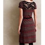 Anthropologie  Sparrow Sweater Dress Striped Fair Isle Short Sleeves Lace Medium Photo 3