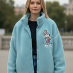Disney NWT  Jacket Womens  Blue Mickey Mouse Fleece Mousewear Embroidered 2X Photo 0