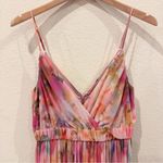 Liv Foster Printed Floral Mesh Gown Pink Multi Size 6 NWT Wedding Prom Party Photo 1