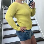 Loft New  Lemongrass Tie V-Back Sweater Small Women’s Yellow / Green Reversible Photo 0