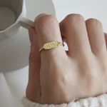 gold rectangle signet Ring/gold Over Sterling Silver Photo 1