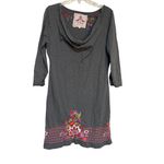 Joy Love Light L Embroidered Floral Tunic Dress Gray Size L Photo 1
