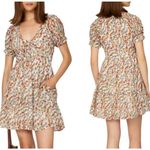 Banjanan Floral Puff Sleeve Mini Dress in White Photo 1