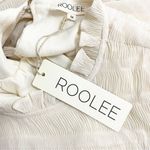 Roolee NWT  Chiffon Ruffled Long Sleeve Babydoll Dress Vanilla Cream Size Medium Photo 13