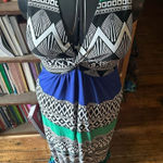 Chico's Chico’s blue v-neck vacationcore knit sleeveless maxi dress Photo 0