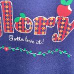 Pegi Vintage Ol' Glory USA Collared Lace Short Sleeve Sweatshirt Top Size Medium Blue Photo 4