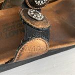 NAOT Marissa Metallic Bronze Strap Rhinestone Wedge Heel Leather Boho Sandal Size 7.5 Photo 5