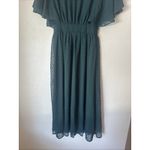 Lulus Wrapped Up In Love Dark Green Satin Faux Wrap Midi Dress Women’s XS NWT Photo 5