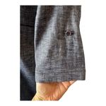 Theory  Dress Women 8 Blue Mayvine Linen Blend‎ Shirtdress Roll Tab Sleeve Mini Photo 6