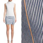 3x1 NWT $185 Jane Blue Striped Ruffle Mini Nillie Back Zip Closure Skirt S Photo 2