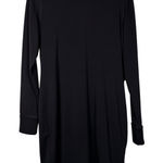 Athleta  Black Long Sleeve Crew Neck Zipper Back Midi Dress Women Size Medium Photo 0