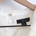 J.Crew NEW Textured Tweed Belted Sheath Dress Fringe Sleeveless Ivory Size 12 Photo 8