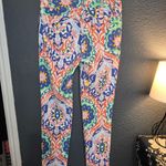 Vibrant Floral Skinny Jeans with Light Blue Base Size 4 Photo 1