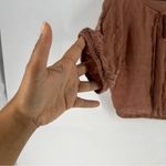 Bella Dahl Linen Tie Front Peasant Top Terracotta Brown Size M Photo 7