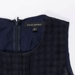 Banana Republic Blue Sleeveless Gingham Check Print Pleated Ruffle Blouse Shirt Photo 1